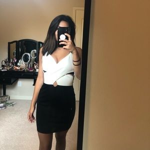 Beautiful black and white party dress.